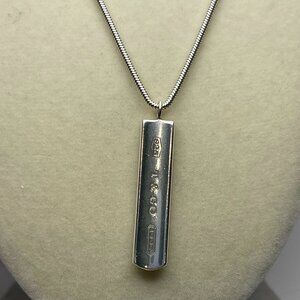Tiffany & Co. 1837 Bar Pendant Necklace in 925 Sterling Silver - 18" - Preowned